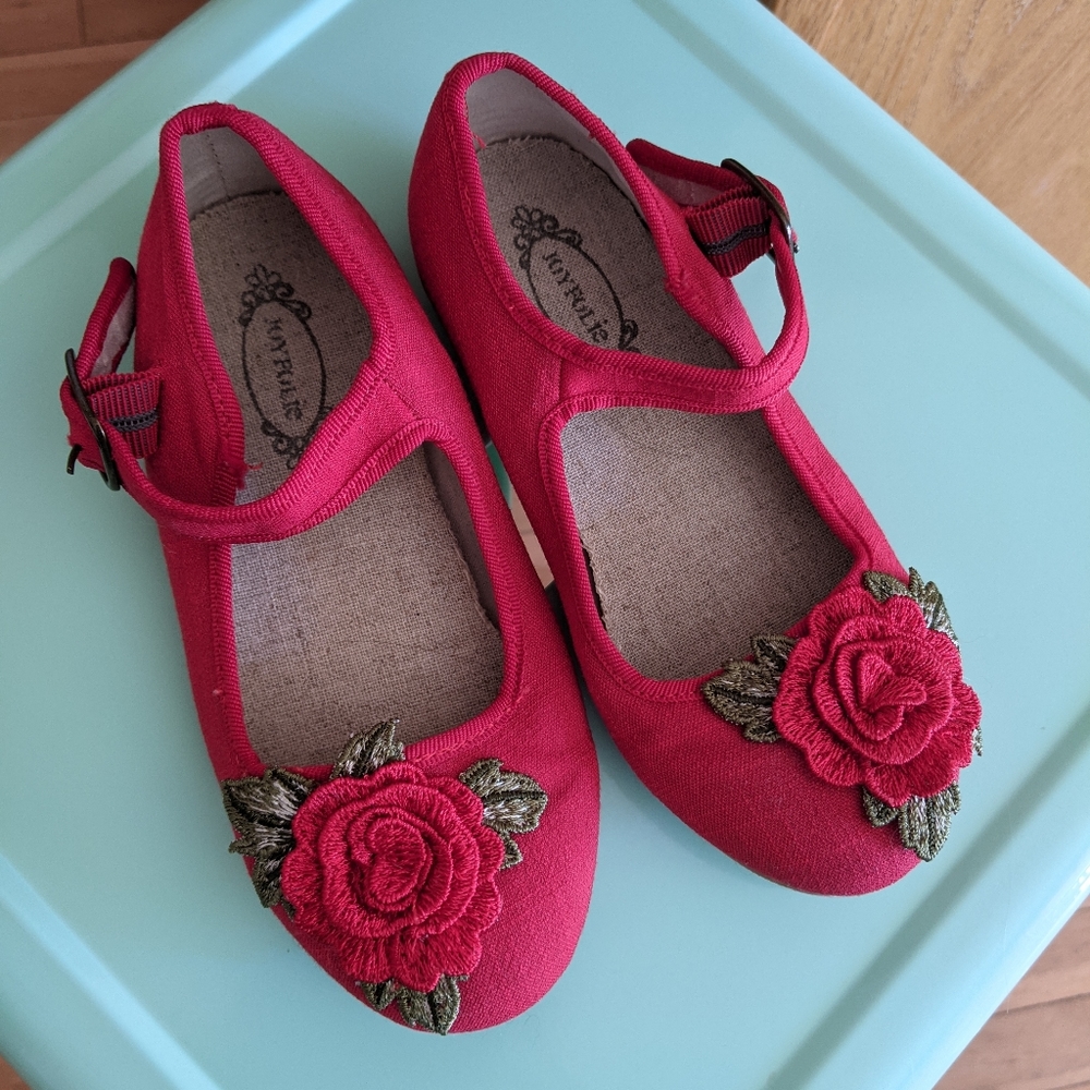 Joyfolie red rose ballet flats size toddler 11